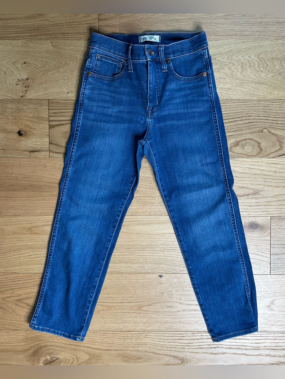 Madewell Jeans NWT Stovepipe 25P High-Rise Straight Leg Medium Wash EUC